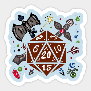 Fantasy Weapon D20 Sticker